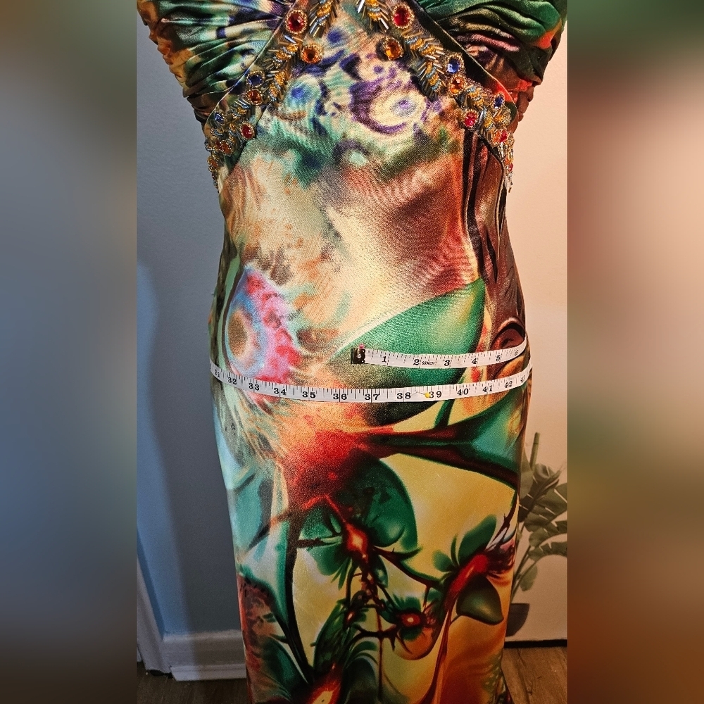 Tropical Print Swim Dress - Picture 7 of 10